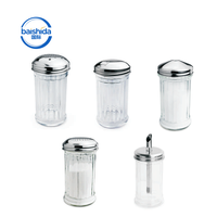 Distributeur d'épices en verre transparent 12oz, réglable en finesse, avec couvercle métallique écologique, compatible lave-vaisselle, pour cuisine et table.