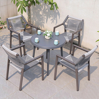 Meubles de jardin, table et chaises de patio, design minimaliste moderne, aluminium imperméable, ensemble de salon mobile pour jardins et terrasses