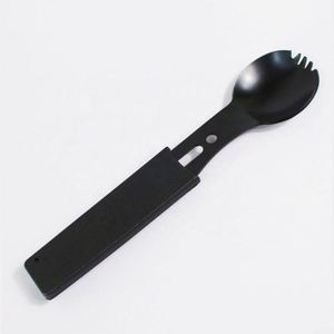 Custom Multi-Functional Camping Spork Set Stainless Steel Spoon, Fork, Bottle Opener & Whistle for Hiking & <b>Backpacking</b> - Product Image 2