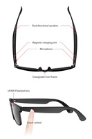 Lunettes intelligentes tactiles sans fil V5.3 marron pour sports de plein air, appels téléphoniques, lecteur de musique, OEM AI Gonbes G10, charge magnétique