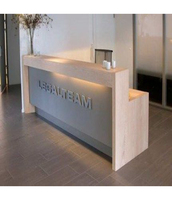 Conception de logo d'entreprise sur mesure, surface solide CORIANS, bureau d'accueil commercial écologique, 200 couleurs, garantie de 10 ans pour les hôtels