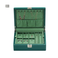 Boîte à bijoux en cuir vert antique, 1 pièce, support avec organisateur de voyage pour bracelets, bracelets, bagues, boucles d'oreilles cadeau