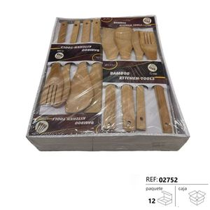 Bamboo Kitchen Tools 4Pcs Set Utensils Cooking Serving - Product Image 3