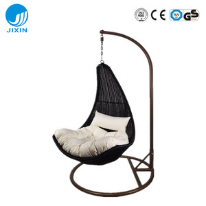 Modern PE Rattan Leaf Heavy Duty Hanging <strong>Swing</strong> <strong>Chair</strong> for Indoor <strong>Outdoor</strong> for Garden Courtyard Park Backyard Metal <strong>Swing</strong> <strong>Chair</strong> - Product Image 4