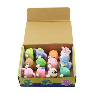 2022 NEW Popular 12 Pack Spit Bubbles Squeeze Toys Soft Rubber Duck Animal for Kids Boys Girls Toddlers