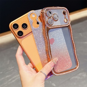 เคสใส่โทรศัพท์ iPhone 17 11 12 13 14 15 16 Pro Max Plus รุ่น Plating Heart Laser Aurora Matte ป้องกันกล้อง ซิลิโคนกันกระแทก - Product Image 3