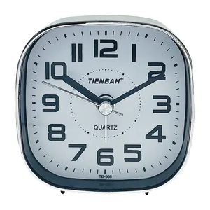 Custom Branded Cheap Prices Quartz Retro Analog Mini Plastic Clock Square Table Clock