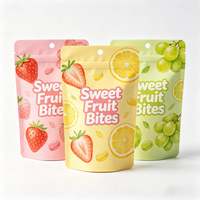Sachets Doypack refermables en plastique recyclable, écologiques, personnalisables, avec fermeture éclair, pour l'emballage de bonbons, biscuits et aliments