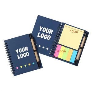 YS040 Customizable Logo Kraft Notepad with Pen Memo <b>Sticky</b> <b>Notes</b> Notebook Printed Promotion Custom Binder Notebook - Product Image 6