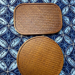 <b>Bamboo</b> Woven Storage Tray Oval 30x30x5 Cm Oriental Design For <b>Table</b> Use - Product Image 4