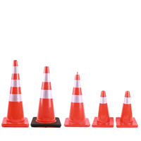 Avertissement de sécurité de rue réfléchissant doux de cônes de circulation flexibles en PVC économique pour le produit de contrôle de la circulation routière