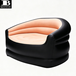 Canapé-lit gonflable portable bicolore à gonflage rapide, robuste, pour deux personnes, idéal pour les voyages, le camping, la <span class=keywords><strong>plage</strong></span>, le jardin et la cour. - Product Image 6