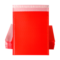 Enveloppes d'expédition rembourrées avec logo personnalisé enveloppes d'emballage étanches rouges à bulles pour bijoux et vêtements