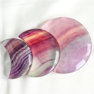 งานแกะสลักคริสตัลควอตซ์ฟลูออไรต์สีรุ้งธรรมชาติสไตล์วินเทจ ราคาโรงงาน ของตกแต่งรูปพระจันทร์และของขวัญ - Product Image 2