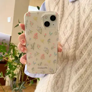 For Apple 14/15promax Phone Case Small Fresh Flower 12/13pro Frosted Case