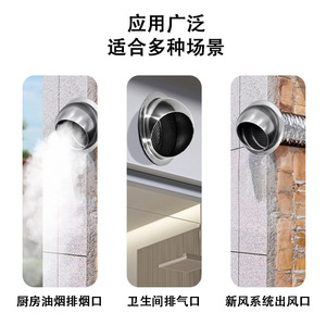 Tapa Esférica de Acero Inoxidable Seshun 304 para Ventilación, Cubierta de Ducto de Campana Extractora de Cocina, Superficie Pulida, Fijación con Tornillos - Product Image 3