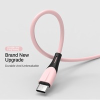 Kabel pengisi daya cepat, kabel Data silikon cair 1m 3a USB tipe-c warna