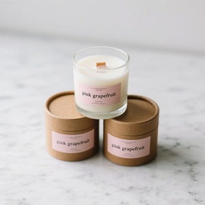 Tubes d'emballage pour bougies recyclés personnalisés avec logos de marque, disponibles pour la vente en gros. - Product Image 1