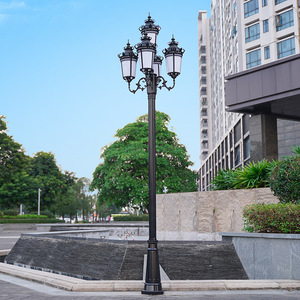 Lampadaire de jardin extérieur en fer, LED blanc chaud, abat-jour en verre, IP54, AC 220V, garantie 10 ans, alimenté par énergie solaire, détecteur de mouvement, intensité variable - Product Image 2