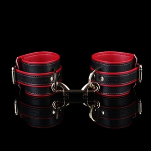 Hot Selling Padded <b>Locking</b> Wrist Restraints Sex Toy Soft Leather BDSM Wrist Cuffs with <b>Locking</b> Buckle for Adults - Product Image 3