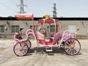 Carruaje Eléctrico de Calabaza de Edición Limitada Rosa para Navidad, Estilo Europeo, para Bodas y Turismo - Product Image 4