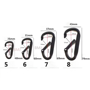 Grosir 6cm 2.3 inci datar d-ring kustom terukir aluminium kapasitas besar ringan gantungan kunci Hook Carabiner luar ruangan Hiking - Product Image 2