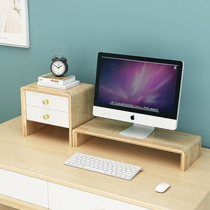 DIY <span class=keywords><strong>escritorio</strong></span> madera Monitor Riser soporte estante w/ 3 cajón teclado organizador de almacenamiento <span class=keywords><strong>para</strong></span> el ordenador portátil de <span class=keywords><strong>escritorio</strong></span> iMac respetuoso del medio ambiente - Product Image 2