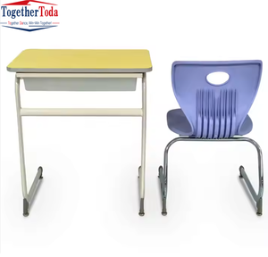 Juego <span class=keywords><strong>de</strong></span> escritorio y sillas para estudiantes, duradero, práctico, resistente, ajustable, moderno, con almacenamiento, ideal para aulas - Product Image 4