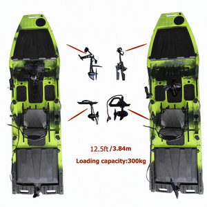 Kayak da Pesca Elettrico a Pedali da 3,85 m per 1 Persona, in HDPE, con Portacanna Girevole, Barca per Pescatori a Mani Libere per Oceano - Product Image 2