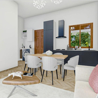 Maison préfabriquée modulaire détachable de style moderne, chambre à coucher, salle de bain, cuisine, appartement pour grand-mère, 60 m2