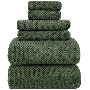 YTYC 39x78 Inch Oversized Bath <b>Towels</b> Set of 6 Super Soft Luxury Microfiber Shower <b>Towels</b> 80% Polyester (Olive Green Adult Use) - Product Image 1