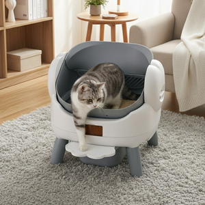 Grande litière autonettoyante pour plusieurs chats, toilette automatique intelligente pour chats, version premium, plateforme avant amovible - Product Image 2