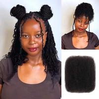Capelli Afro Kinky Brasiliani 100% Umani, Extension Dreadlock e Riparazione Locs, Colore Nero