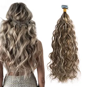 Fita para extensão de cabelo, fita natural para extensão de cabelo com cutícula completa 100 virgem remy