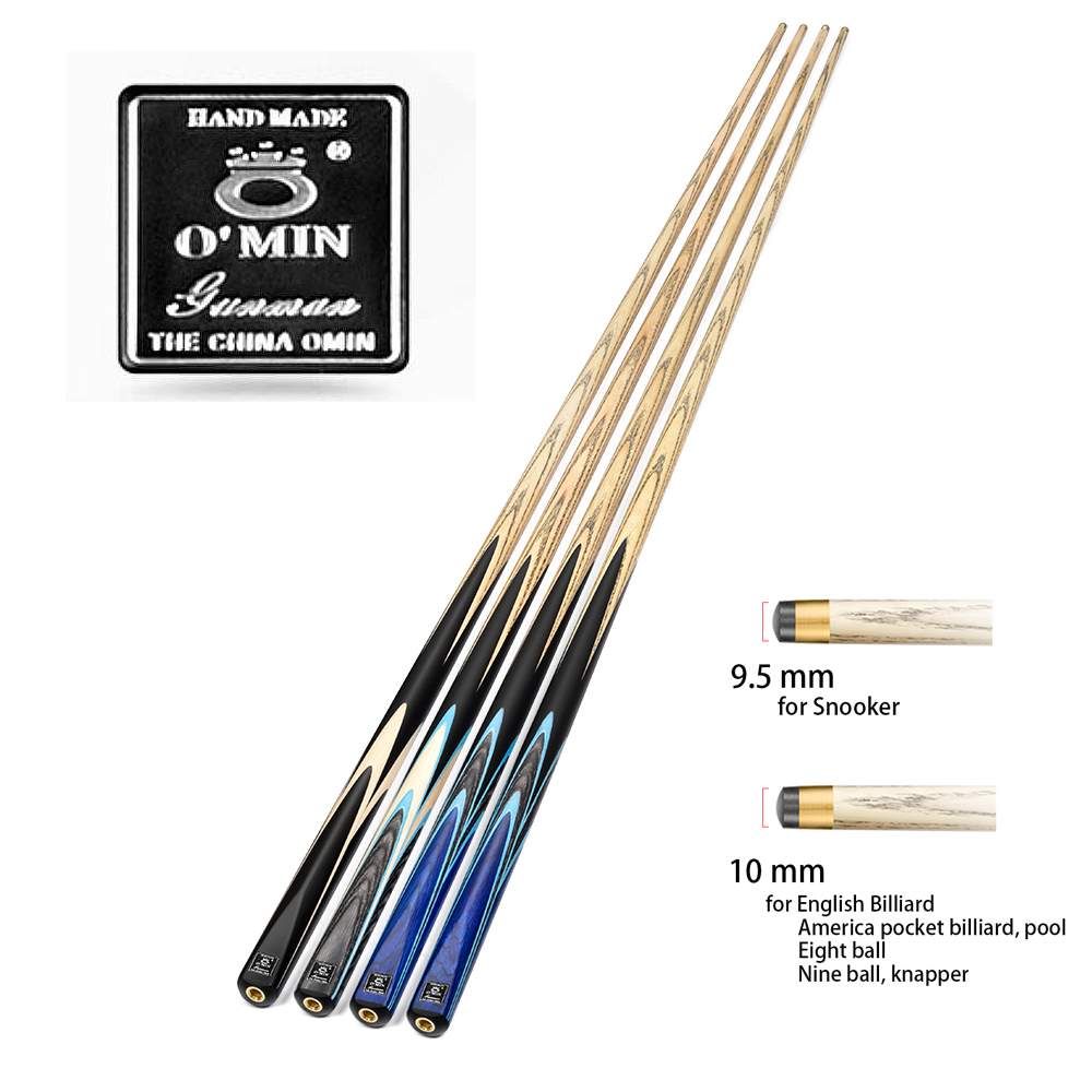 New Omin Gunman JO-2 One 1 Piece Single Pool Snooker & Billiard Cues Handmade Snooker Cue Stick Brass Ash Wood Pool Game