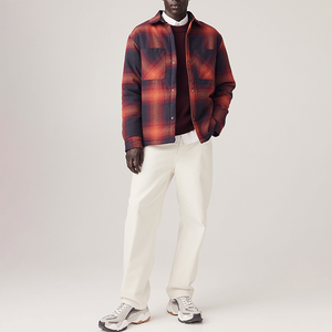 Veste à <span class=keywords><strong>carreaux</strong></span> boutonnée surdimensionnée pour homme, de qualité supérieure, avec logo personnalisé, pour l'hiver, marque privée OEM - Product Image 2