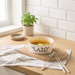 Bol en papier à induction coréen conçu pour une texture parfaite des nouilles, récipient commercial pour cuisson rapide du ramen, 100% fabriqué en Corée, 1600cc - Product Image 1