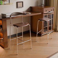Chaise de bar en bois massif U-best, style moderne, tabouret français en tissu pour salle à manger, salon, café