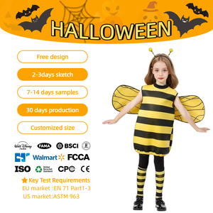 Kinder-Halloween-Kostümset - Biene/Kürbis/Geist/Vampir Cosplay-Outfit für Jungen & Mädchen - Product Image 1
