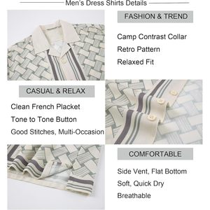 Camisa de Lino Personalizada para Hombre, Manga Corta, Estampada, Transpirable, para Vacaciones y Playa - Product Image 5