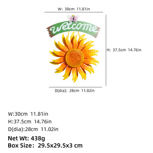 Décoration murale transfrontalière en forme de tournesol, moulin à vent Art Déco peint, pour extérieur, <span class=keywords><strong>jardin</strong></span>, cour, paysage - Product Image 2