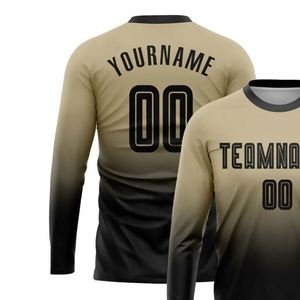 Men Gradient <b>Long</b> Sleeve Soccer Jersey Breathable Football Training Shirt Quick Dry Athletic Sportswear for <b>Matches</b> Practice - Product Image 3