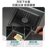 Top Vente évier de cuisine en métal verre rinceur intelligent multifonction noir moderne évier de cuisine en acier inoxydable cascade évier de cuisine