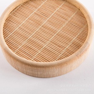Tapis ronds en bambou, tapis à thé, tapis à collation, support de présentation de bijoux, couleur carbonisée, origine Anji, 50g ZD0007 - Product Image 2