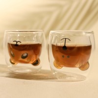 Tasses à café en verre borosilicate transparent à double paroi, résistantes à la chaleur, 300 ml, écologiques et modernes