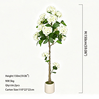 Plante d'hortensia artificielle en pot, arbre fleuri réaliste, décoration de salon, ornement d'intérieur, fausse verdure