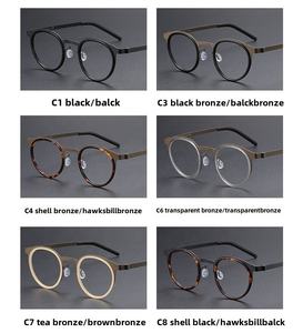 إطار بصري خفيف للغاية من التيتانيوم النقي المضاد للضوء الأزرق للرجال ، نظارات عتيقة قابلة للانحناء ، وجه ماسي صلب للبيع بالجملة - Product Image 6