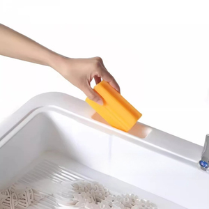 <span class=keywords><strong>Bac</strong></span> de lavage robuste en plastique PP avec planche à laver intégrée, évier utilitaire sur pied et étagère de rangement pour salle de bain, balcon, garage, buanderie - Product Image 5