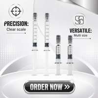 Seringue en verre vide pour concentrés et distillats, 1 ml, 3 ml, avec embout Luer Lock et graduations