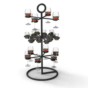 3-уровневая стойка для бокалов для мартини, металлическая подставка для коктейлей